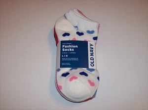 Old Navy Socks Girls Hearts 6 Pack New - Picture 1 of 7