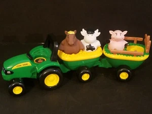TESTED GOOD John Deere Ertl Plastic Tractor Wagons Farm Musical Child's Toy - Picture 1 of 7