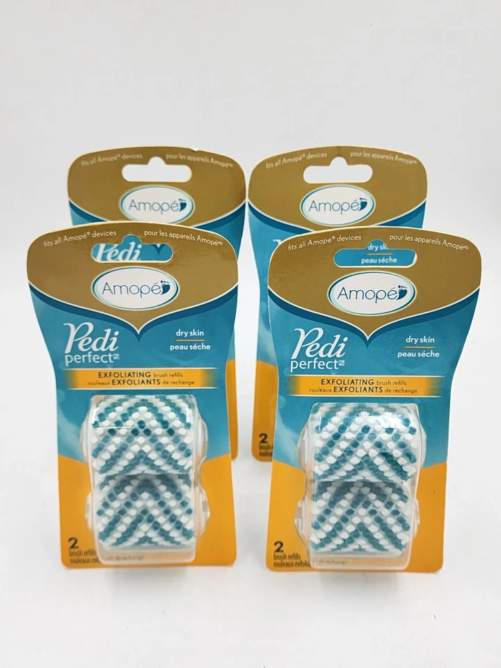 4 x Amope Pedi Perfect Electronic Foot File Exfoliating Brush Refills 2 Each New - Image 1 of 1