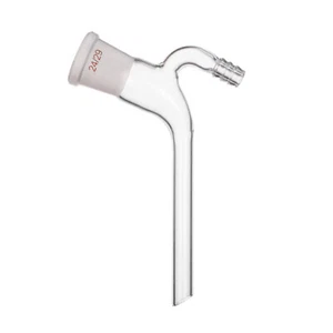 24/29,Distilling Glass Adapter,W/Hose Connection,105Bent,Laboratory Glassware - Picture 1 of 5