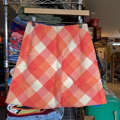 Vintage 1960s Pink Plaid Mini Skirt Retro Mod Ladies Fashion Gingham Femme Rare Foto 1 de 4