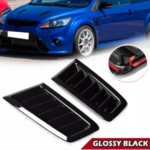 2x Cubierta de cuchara de ventilación para capó de coche negro brillante Entrada de flujo de aire Universal - Imagen 1 de 7