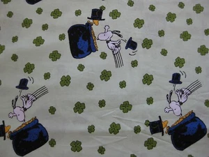 Peanuts Snoopy Woodstock St Patrick's Pot of Gold Fabric Fat Quarter 18" x 21" - Picture 1 of 4