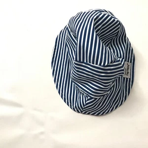 The Original Flap Happy Girls Bonnet Hat Cap Kids UPF 50+ Cotton XS Navy Summer  - Picture 1 of 3