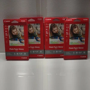 Lote de 4 Canon Pixma Inkjet Photo Paper brillante. GP-601 (200) Hojas en total. 4"X6" - Imagen 1 de 6