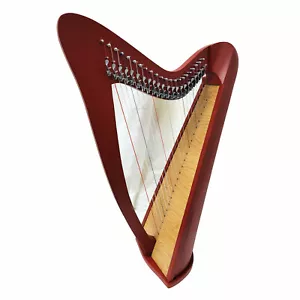 22 Strings Lever harp Round Back Rosewood Red Polish Extra Strings set, Key free - Picture 1 of 5