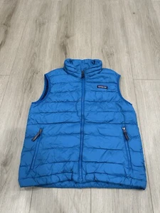 Patagonia Down Sweater Puffer Insulated Vest Industrial Blue Boys M 10 - Picture 1 of 13