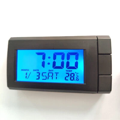 2pcs Digital LCD Watch Car Dashboard Table Date Time Calendar Hour Clock US - Image 1 of 4