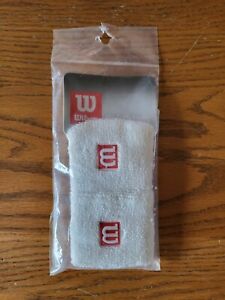 Vintage New Old Stock Wilson Highly Absorbent White Sport Wristbands Set 