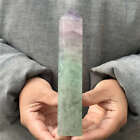 260G Natural Watermelon Fluorite Obelisk Quartz Crystal Wand Point Gem Healing