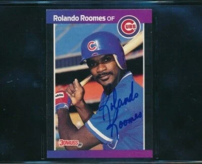 1989 Donruss #577 ROLANDO ROOMES Signed auto autograph blue sharpie tough - Image 1 of 2