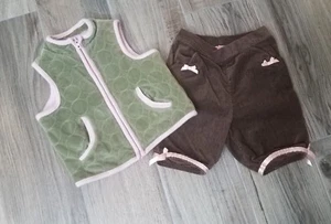 Toddler Girl 12-18 Months Gymboree Brown Pants Pink Bows Crazy 8 Green Pink Trim - Picture 1 of 7