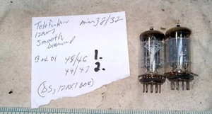 2 Matching Date Code 1960's Telefunken 12AX7 Tubes Smooth Plates Tested TV7 - Picture 1 of 9