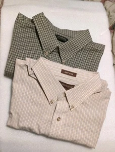 Camisa de vestir para hombre XXL manga corta lote de 2 cuadros abotonados clásicos de Cambridge - Imagen 1 de 12