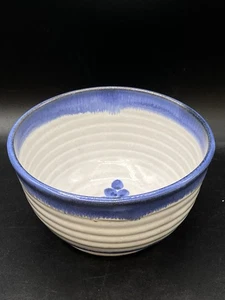 Blueberry Grapes Bowl Sunrise Pottery Vase Handmade and Signed In Texas - Picture 1 of 14