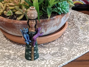 Oaxacan Woman Vendor, arte popolare messicana da Oaxaca, statuina in argilla - Foto 1 di 10