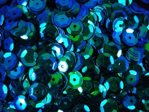 Sequins 8mm Peacock Green AB 100g DIY Crafts Sewing Dressmaking Decorating - Picture 1 of 2
