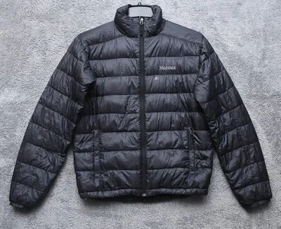 Marmot Down Jacket Black Full Zip Puffer Outdoors  Men's Size Small - Image 1 of 4
