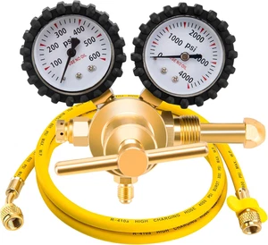 HVAC Nitrogen Regulator with 60" Hose, 0-600PSI, 1/4" Outlet, CGA580 Inlet, 0-40 - Picture 1 of 12