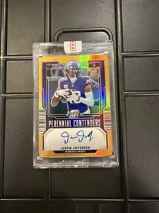 2023 Justin Jefferson Perennial Contenders Gold Auto /10 - Picture 1 of 2
