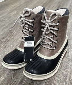 SOREL Women's Slimpack III Lace Up Waterproof Leather Winter Boot Khaki Size 5M - Picture 1 of 11