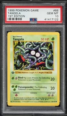 1999 Pokemon Base Set Shadowless 1st Edition Tangela #66 PSA 10 English GEM MINT - Image 1 of 2