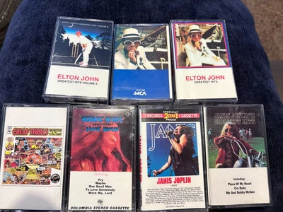 7 Cassette Bundle, Elton John, Janis Joplin (Read Description  For More Details) Foto 1 de 4
