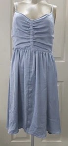 Banana Republic Satin Preppy Y2K Sleeveless Babydoll Midi Spring Dress Size 12 - Picture 1 of 17