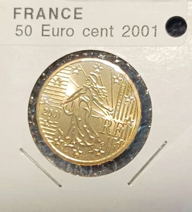 2001 France 50 Euro Cent Nordic Gold Coin BU - Picture 1 of 2