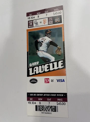 San Francisco Giants Vs Colorado Rockies Game day ticket Stub. 2018 Cover
