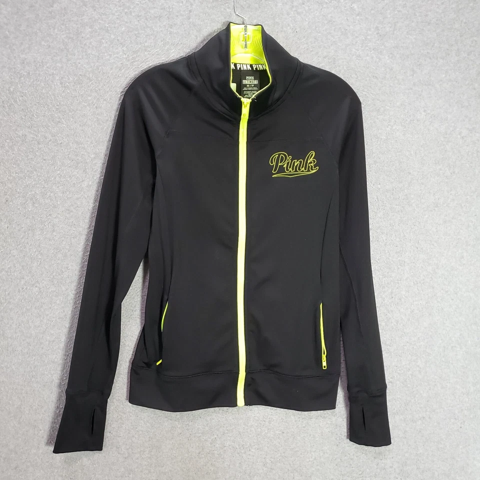 Chaqueta ROSA Victoria's Secret Mujer Ropa Activa XS Negra Track Ultimate Logo Foto 1 de 4