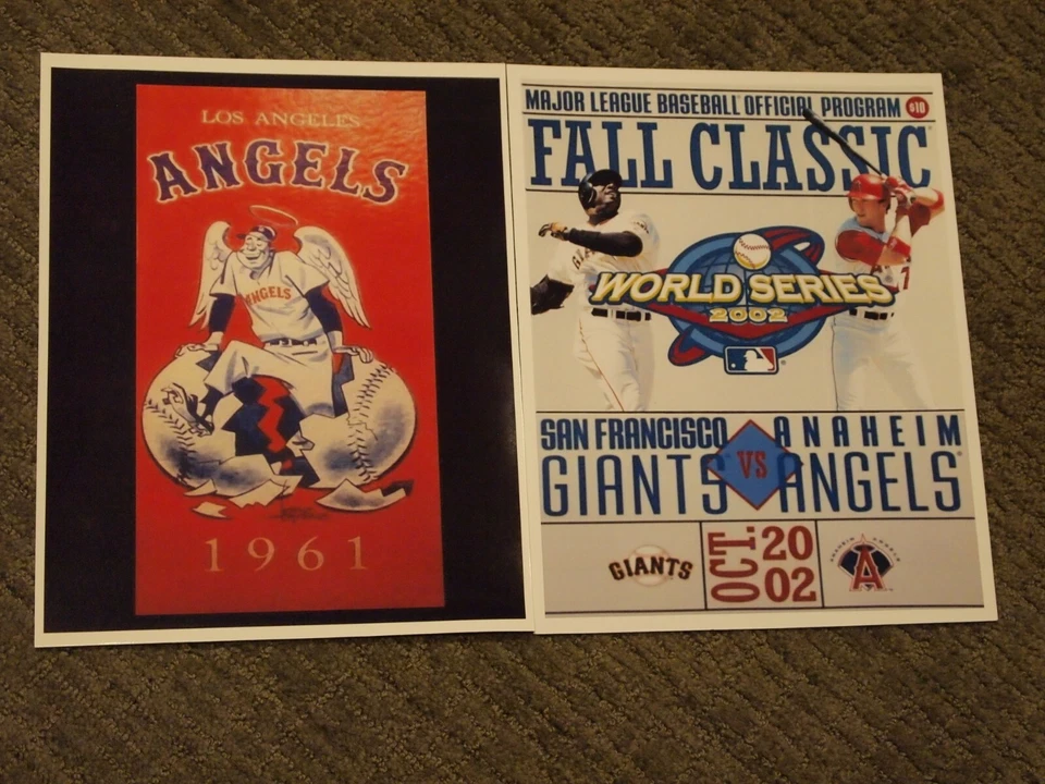 Anaheim Angels Program Cover 8x10 Photos for 2002 Series Win & 1961 Yearbook - Image 1 of 3