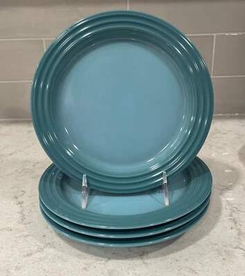 "Juego 4 platos LE CREUSET 8,5"" Vancouver 22 cm postre ensalada azul caribeño nuevo" Foto 1 de 4