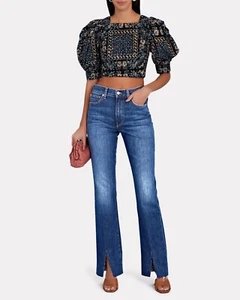 VERONICA BEARD Keane Split Hem Straight Leg High Rise Jeans Denim Size 25 - Picture 1 of 6