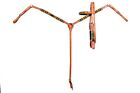 Western Bead Design Tan Headstall and Breast Collar Set with Yellow Embroidery