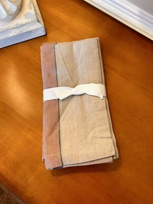 Pottery Barn Sahara полоски хлопок/лен салфетки мульти полоски набор из 4 новый без ЯРЛЫКОВ - Изображение 1 из 2