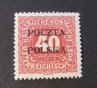 POLONIA, POLAND, POLSKA CRACOVIA 1919 Austrian OVP Segnatasse 40H. MH*  Signed