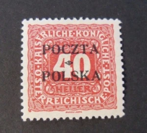 POLONIA, POLAND, POLSKA CRACOVIA 1919 Austrian OVP Segnatasse 40H. MH* Signed - Foto 1 di 2
