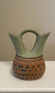 Vintage Ben Billy Navajo Pottery Wedding Vase 1993 Signed - Picture 1 of 6