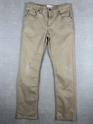 Levis 511 Jeans Boys 16 Regular 28x28 Beige Khaki Slim Casual Mid Rise Straight - Image 1 of 4