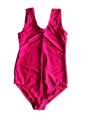 Age 12-13 Size 3a  UK 8 Cerise Sleeveless Vest Leotard Lycra USED Starlite Dance - Image 1 of 4