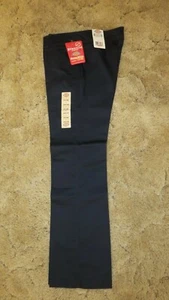 Dickies Girl's School Uniform Flare Flat Front Wide Band Navy Sz 9 Jr 32 x 32 - Picture 1 of 10