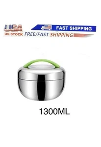 Stainless Steel Insulated Apple Lunch Box Hot Food Soup Vacuum Thermos Container - Picture 1 of 7