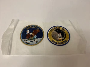 VINTAGE APOLLO 11 UND APOLLO 12 AUFNÄHER. 2 VINTAGE PATCHES APOLLO 11 Jahre 12. NEU - Bild 1 von 12