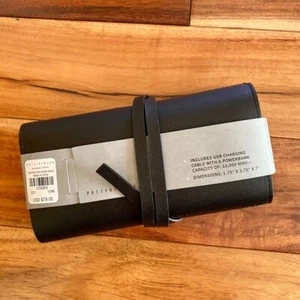 NEW Pottery Barn Travel IPhone High Speed Power Bank & Case Vegan Leather Black - Photo 1 sur 6