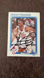 1991-92 Hoops Hersey Hawkins #252 - Philadelphia 76ers - AUTOGRAPHED - Picture 1 of 2