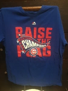 Chicago Cubs 2016 Raise the Flag National Champions T-Shirt in Size Youth XL - Picture 1 of 3
