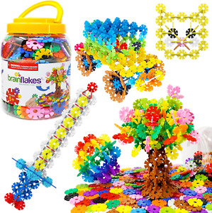 VIAHART Brain Flakes 500 Piece Set, Ages 3+, Interlocking Plastic Disc Toy for C
