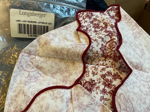 Longaberger Liner- Love Treasures- Letters of Love-2187394 Cover