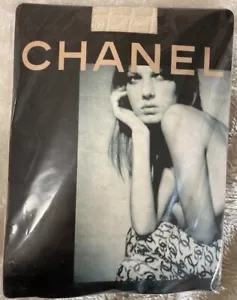 Chanel Vintage 00A CC Logo Tights Rose Blanc Size 1 S Deadstock Not Used - Picture 1 of 5